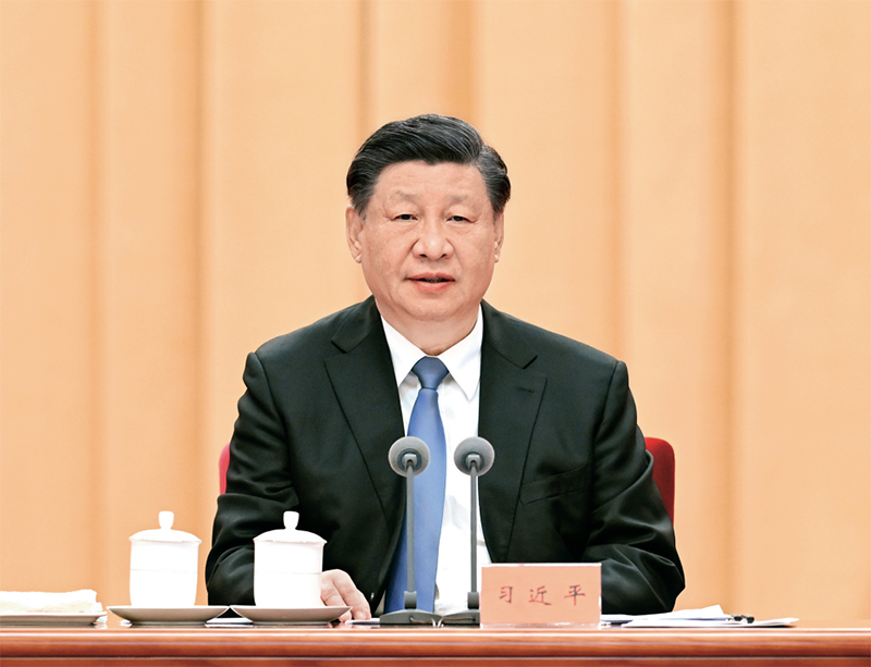 2023年1月9日,中共中央总书记、国家主席、中央军委主席习近平在中国共产党第二十届中央纪律检查委员会第二次全体会议上发表重要讲话。 新华社记者 张领【纲领】/摄
